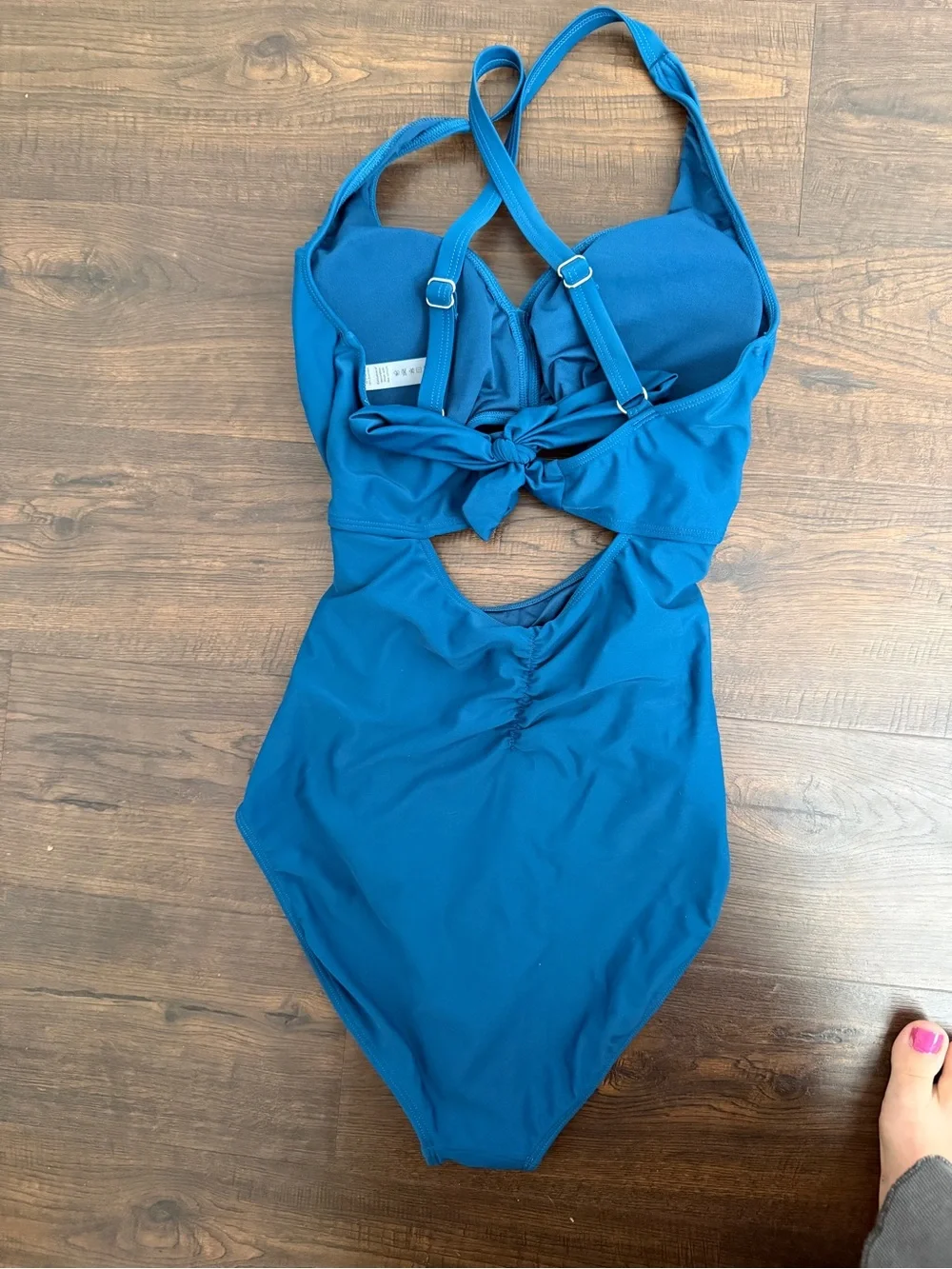 Ruched Cutout One-Piece Swimsuit in Deep Teal